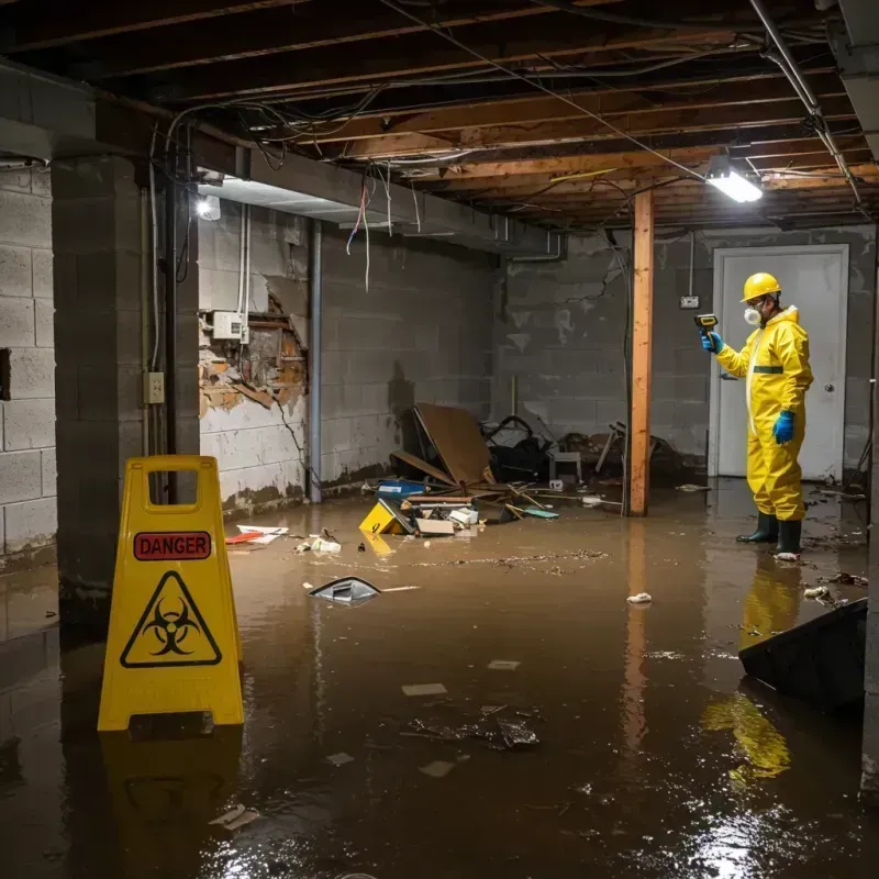 Flooded Basement Electrical Hazard in Motley, VA Property